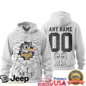 Minnesota Vikings Official NFL Pink Floyd 3D Hoodie