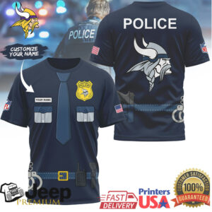 Minnesota Vikings Official NFL Police Office Costume 3D Hoodie