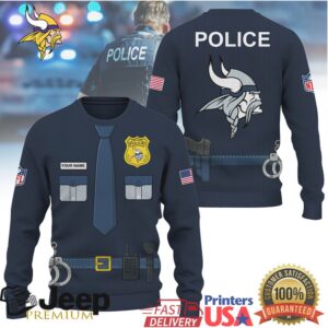 Minnesota Vikings Official NFL Police Office Costume 3D Hoodie