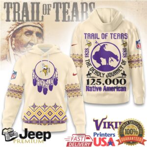 Minnesota Vikings Official NFL Trail of Tears 3D Hoodie