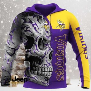 Minnesota Vikings Skull Fury NFL Hoodie