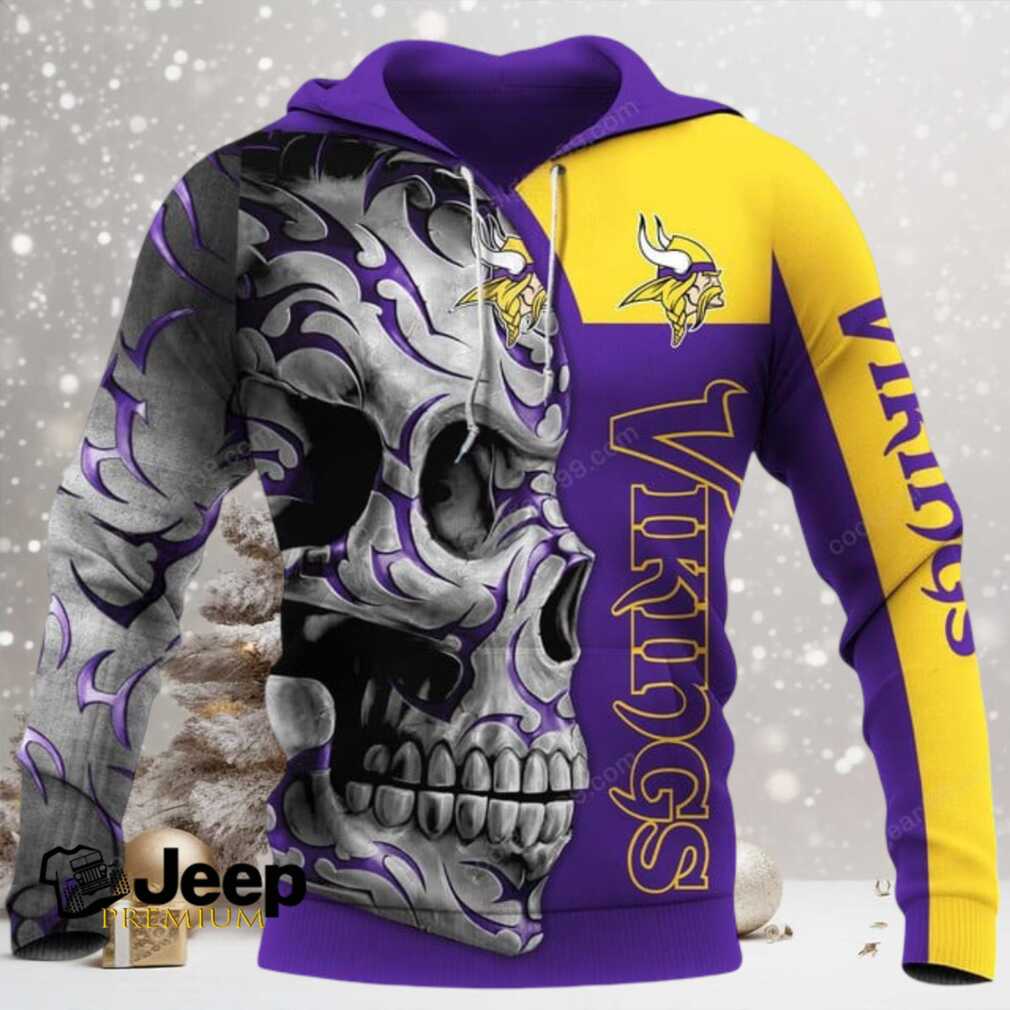 Minnesota Vikings Skull Fury NFL Hoodie Minnesota Vikings Skull Fury NFL Hoodie