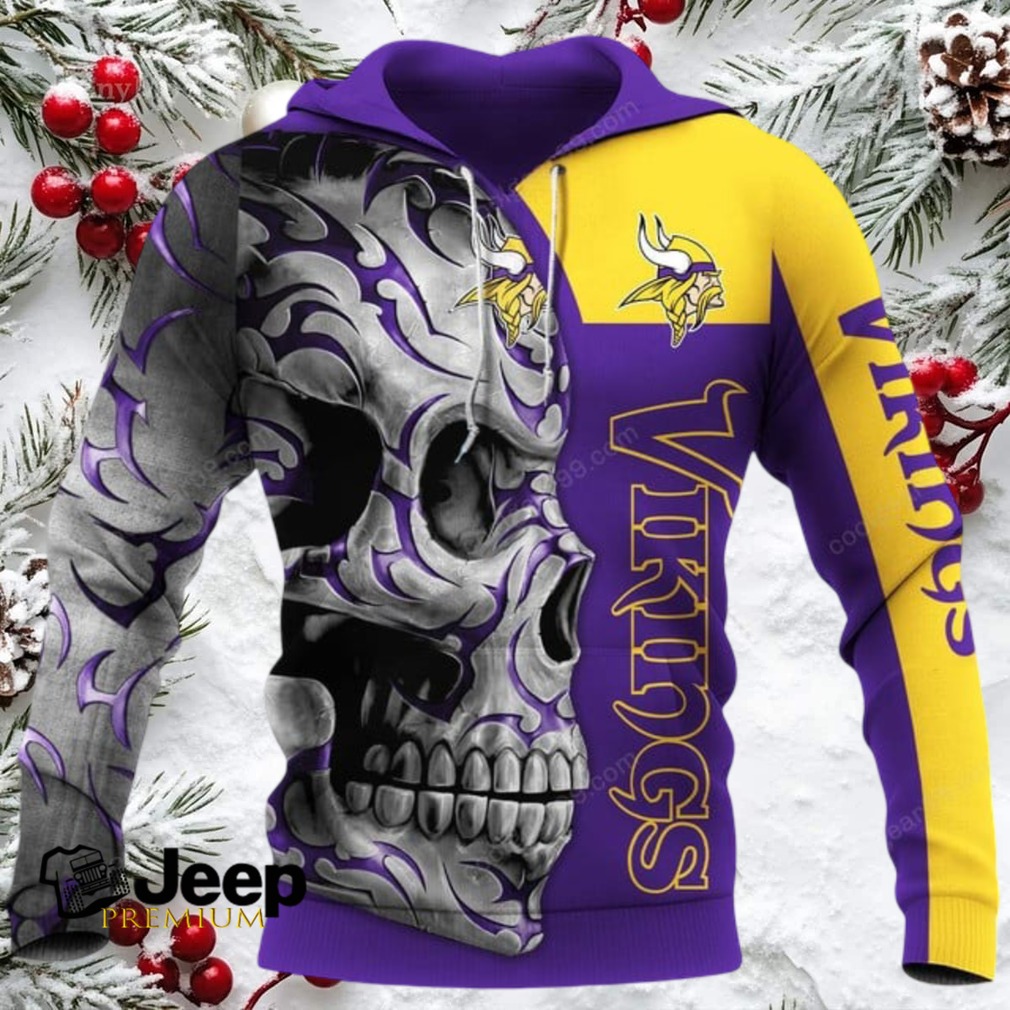 Minnesota Vikings Skull Fury NFL Hoodie Minnesota Vikings Skull Fury NFL Hoodie