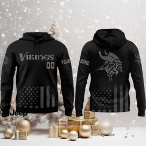 Minnesota Vikings x Back To Black Football Hoodie Limited 2025 3D Unisex Hoodie