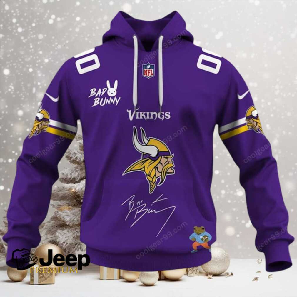 Minnesota Vikings x Bad Bunny Super Bowl 2026 NFL Hoodie Minnesota Vikings x Bad Bunny Super Bowl 2026 NFL Hoodie