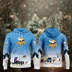 Minnesota Vikings x Peanuts Snoopy & Woodstock Winter Theme Hoodie
