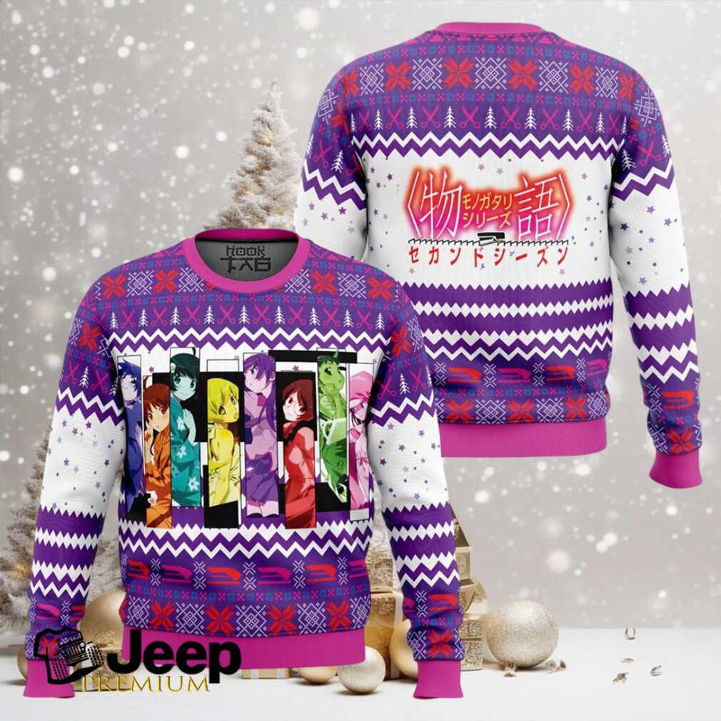 Monogatari Girls Bakemonogatari Ugly Christmas Sweater Monogatari Girls Bakemonogatari Ugly Christmas Sweater