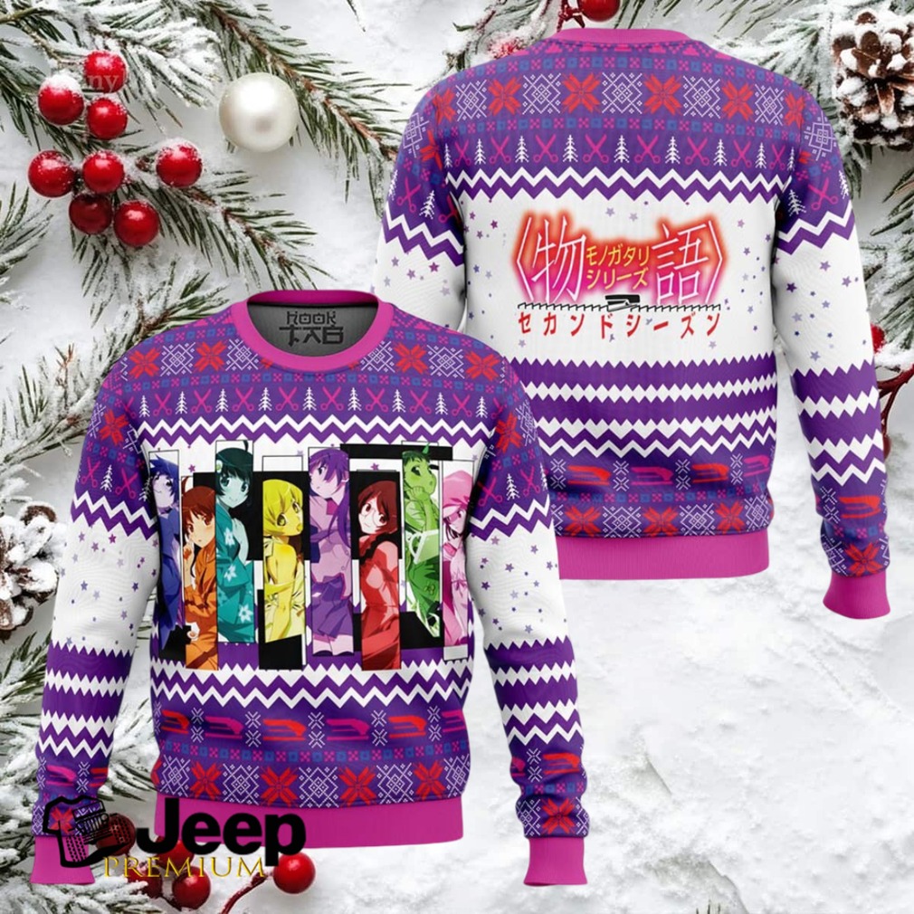 Monogatari Girls Bakemonogatari Ugly Christmas Sweater Monogatari Girls Bakemonogatari Ugly Christmas Sweater