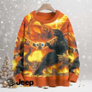 Mothra With Godzilla Crew Neck Sweater