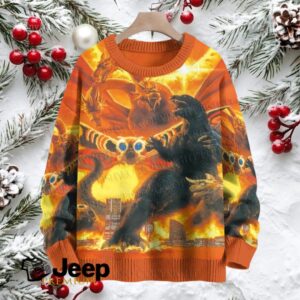 Mothra With Godzilla Crew Neck Sweater