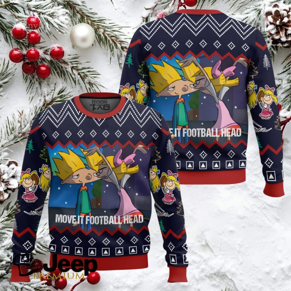 Move It Football Head Hey Arnold! Ugly Christmas Sweater Move It Football Head Hey Arnold! Ugly Christmas Sweater