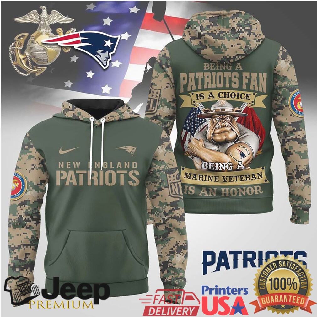 New England Patriots Official NFL Marine Veteran Hoodie New England Patriots Official NFL Marine Veteran Hoodie