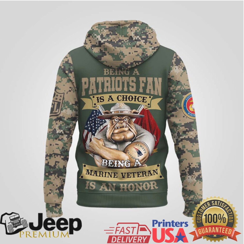 New England Patriots Official NFL Marine Veteran Hoodie New England Patriots Official NFL Marine Veteran Hoodie