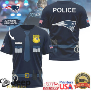 New England Patriots Official NFL Police Office Costume 3D Hoodie