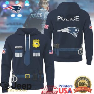 New England Patriots Official NFL Police Office Costume 3D Hoodie