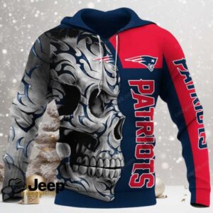 New England Patriots Skull Fury NFL Hoodie
