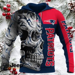 New England Patriots Skull Fury NFL Hoodie