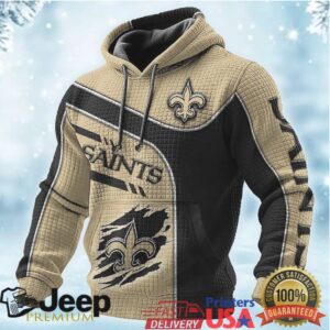 New Orleans Saints Black & Gold Split Design Hoodie
