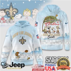New Orleans Saints Official NFL Peanuts Snow Day Hoodie