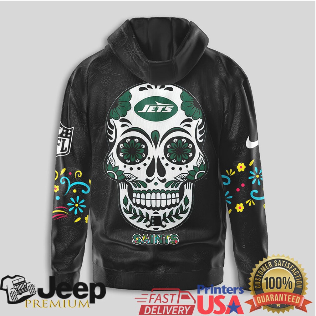 New York Jets Official NFL Dia de los Muertos Limited Editions Hoodie New York Jets Official NFL Dia de los Muertos Limited Editions Hoodie