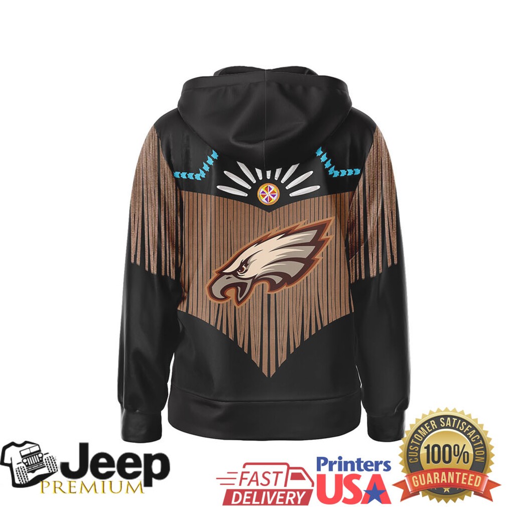 Philadelphia Eagles Official NFL Native American Pattern 3D Zip Hoodie Philadelphia Eagles Official NFL Native American Pattern 3D Zip Hoodie
