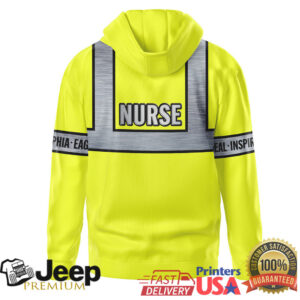 Philadelphia Eagles Official NFL Nurse Safety Hi Vis Hoodie
