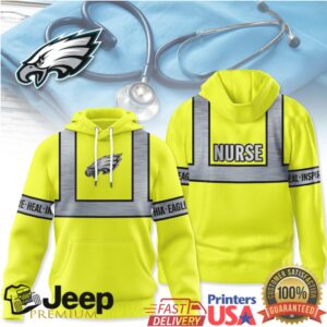 Philadelphia Eagles Official NFL Nurse Safety Hi Vis Hoodie