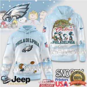 Philadelphia Eagles Official NFL Peanuts Snow Day Hoodie