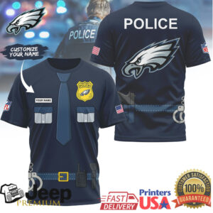 Philadelphia Eagles Official NFL Police Office Costume 3D Hoodie