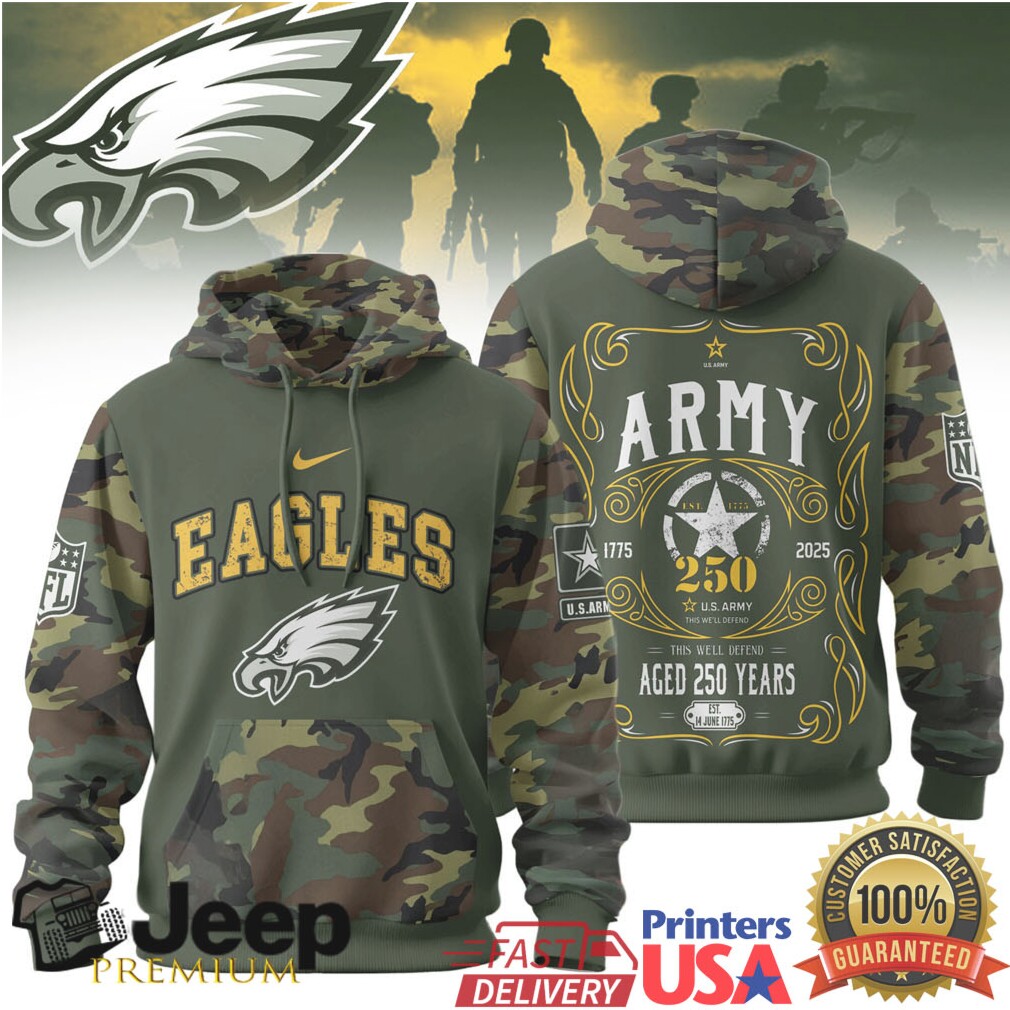 Philadelphia Eagles Official NFL US Army 250th anniversary 3D Hoodie Philadelphia Eagles Official NFL US Army 250th anniversary 3D Hoodie