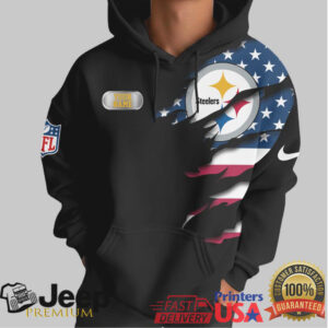 Pittsburgh Steelers Official NFL Customizable Skull Hoodie
