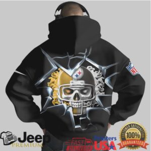 Pittsburgh Steelers Official NFL Customizable Skull Hoodie