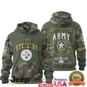 Pittsburgh Steelers Official NFL US Army 250th anniversary 3D Hoodie