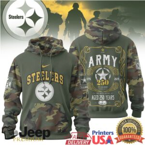 Pittsburgh Steelers Official NFL US Army 250th anniversary 3D Hoodie