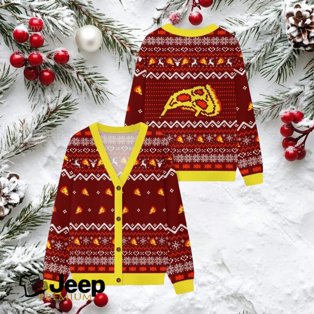 Pizza Christmas Night Ugly Cardigan Sweaters Pizza Christmas Night Ugly Cardigan Sweaters