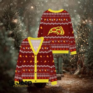 Pizza Christmas Night Ugly Cardigan Sweaters