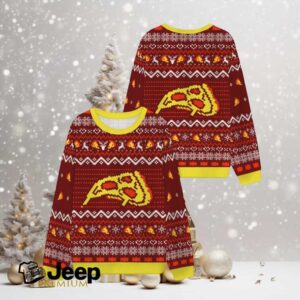 Pizza Christmas Night Ugly Sweatshirts