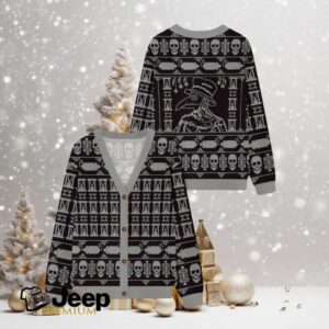 Plague Doctor Christmas Night Ugly Cardigan Sweaters