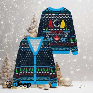 Reagum Christmas Night Ugly Cardigan Sweaters