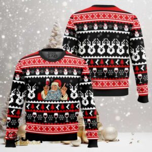 Red Wine Santa Ugly Christmas Sweater