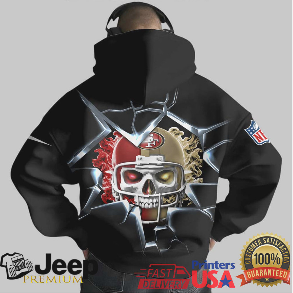 San Francisco 49ers Official NFL Customizable Skull Hoodie San Francisco 49ers Official NFL Customizable Skull Hoodie