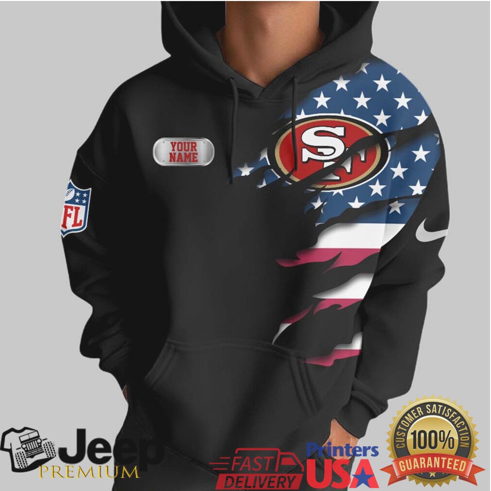 San Francisco 49ers Official NFL Customizable Skull Hoodie San Francisco 49ers Official NFL Customizable Skull Hoodie