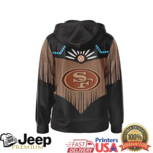 San Francisco 49ers Official NFL Native American Pattern 3D Zip Hoodie