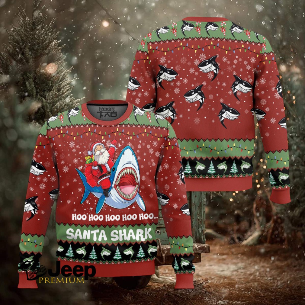 Santa Shark Hoo Hoo Hoo Ugly Christmas Sweater Santa Shark Hoo Hoo Hoo Ugly Christmas Sweater