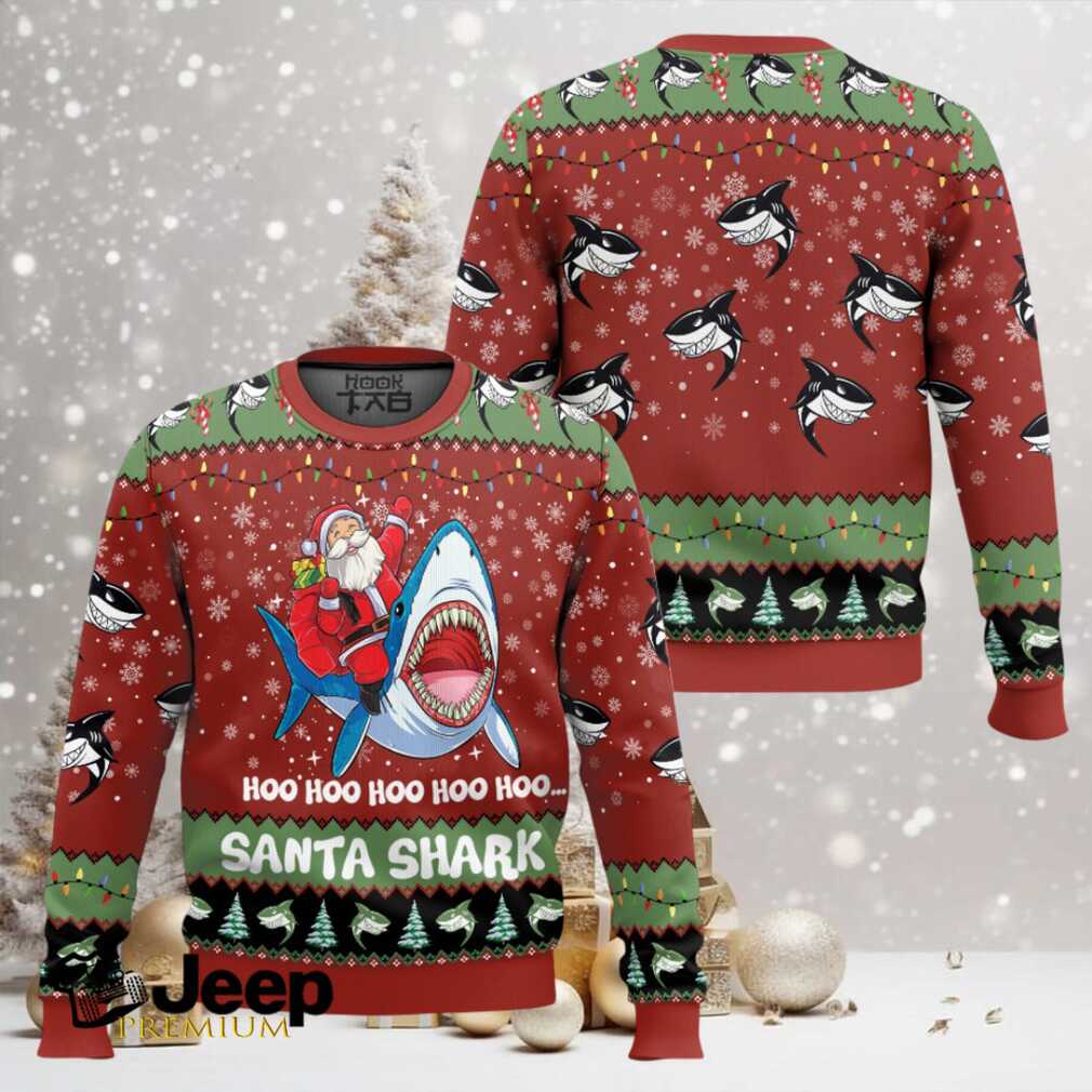 Santa Shark Hoo Hoo Hoo Ugly Christmas Sweater Santa Shark Hoo Hoo Hoo Ugly Christmas Sweater
