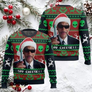 Say Cheese! Men In Black Ugly Christmas Sweater