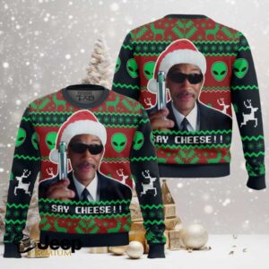 Say Cheese! Men In Black Ugly Christmas Sweater