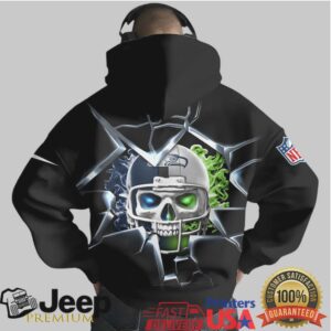 Seattle Seahawks Official NFL Customizable Skull Hoodie