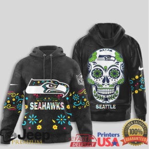 Seattle Seahawks Official NFL Dia de los Muertos Limited Editions Hoodie