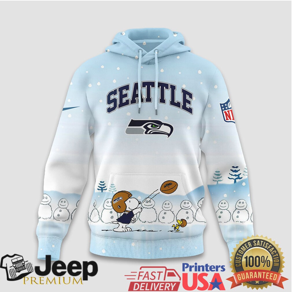 Seattle Seahawks Official NFL Peanuts Snow Day Hoodie Seattle Seahawks Official NFL Peanuts Snow Day Hoodie
